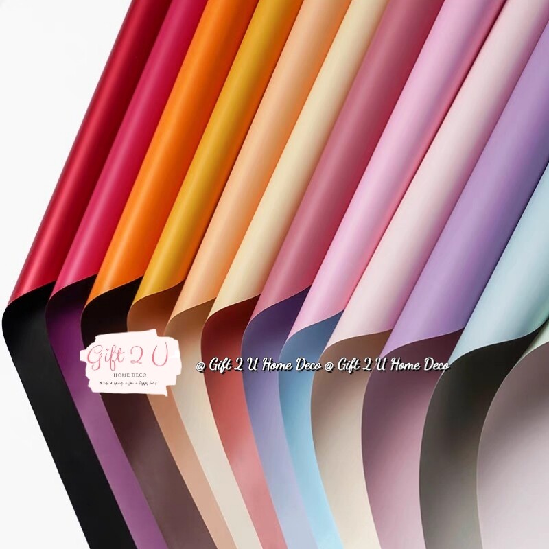 20pcs 2 Tones Color Wrapping Paper 58x58CM Waterproof Bouquet Flower ...