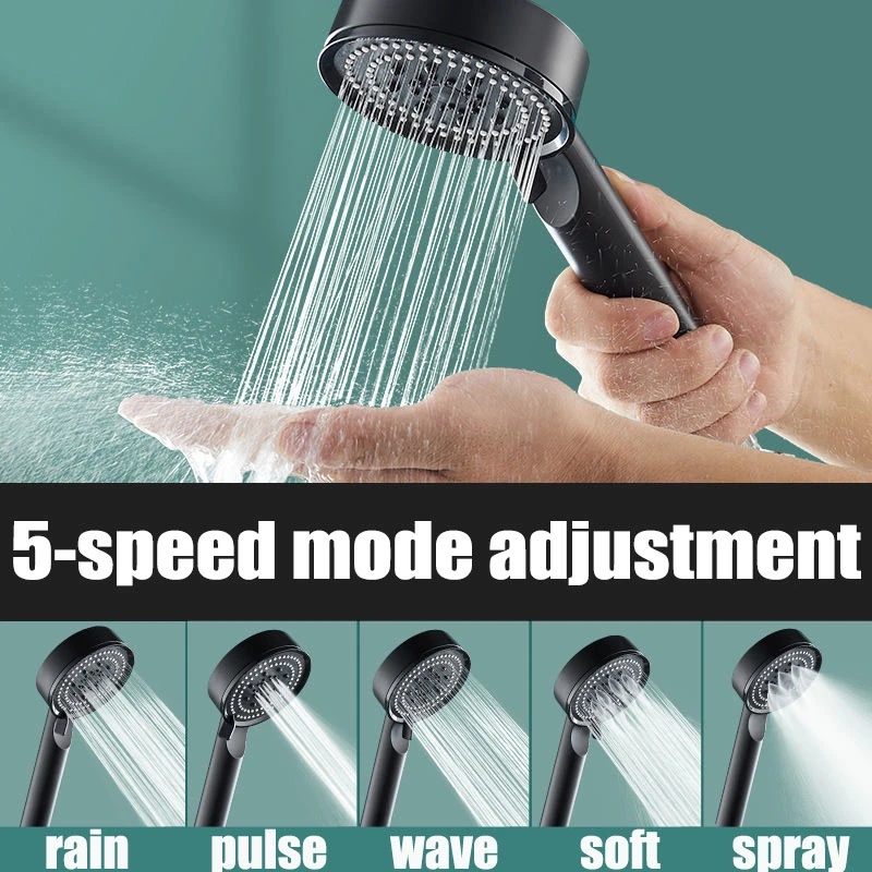 5 Mode High Pressure Shower Head Adjustable Shower Multifunction Large ...