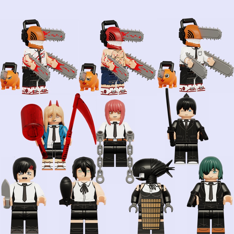 Denji Makima Himeno Chainsaw Man Building Blocks Toys For Children