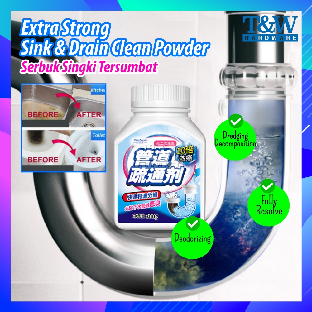 Clog Remover Effective Drain Cleaner Remover Sink Home Pipe Dredge Ubat