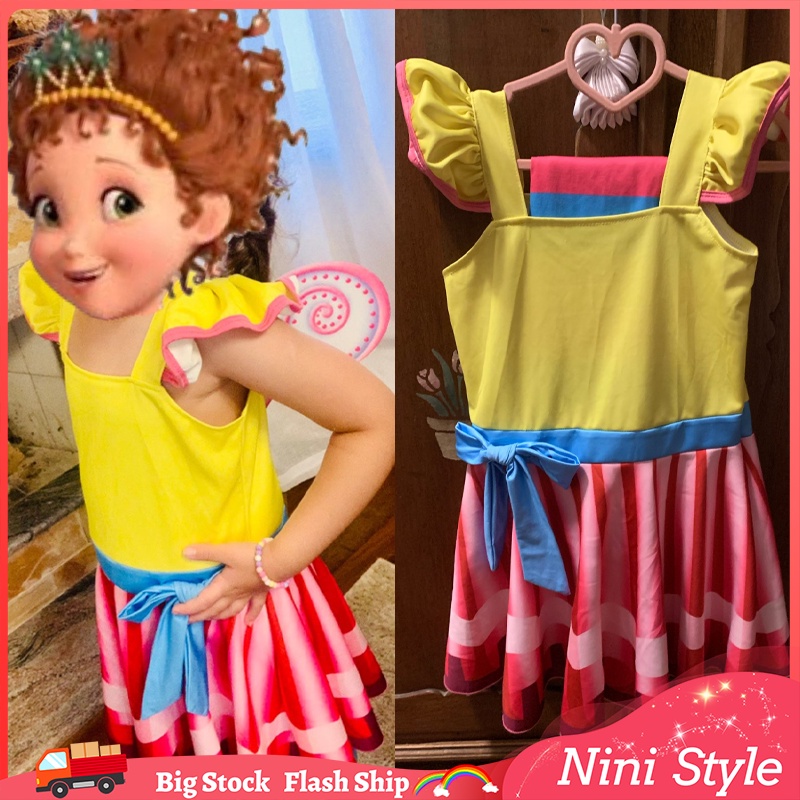 Fancy Nancy Clancy Birthday Summer Rainbow Dress Girl Party Costume