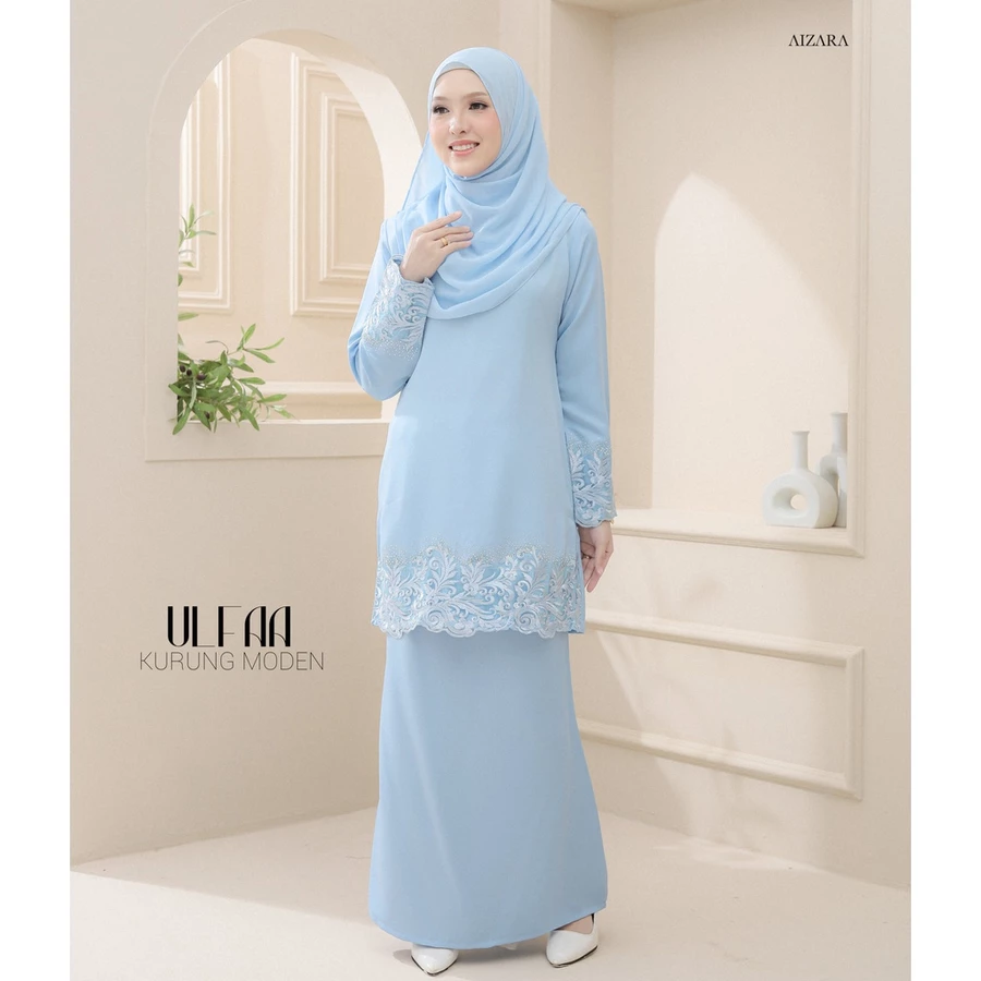 Kurung Ulfaa | Kurung Moden | Kurung Lace | Baju Kurung |Kurung Plan | Baby Blue Kurung | Baju Raya