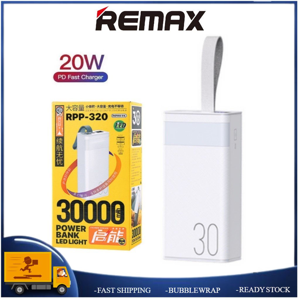 [30000MAH] REMAX RPP-320 POWER BANK CHINEN SERIES TYPE-C 20W + 2USB 22 ...
