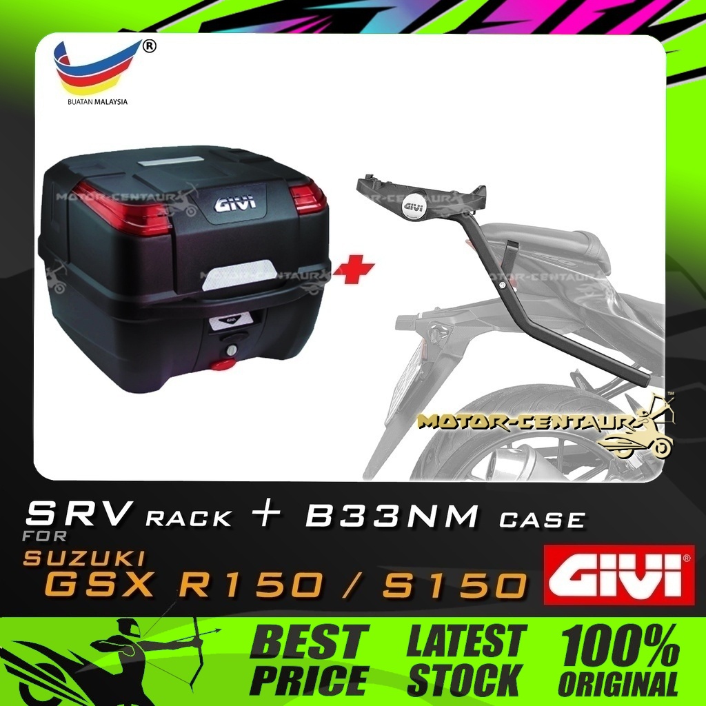 SET KOMBO KOTAK/BOX GIVI B33NM TOP CASE + GIVI SUZUKI GSX S150/R150 ...