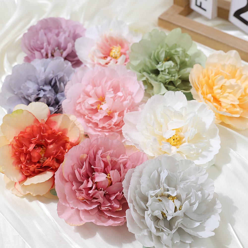 1PC 10CM Artificial Peony Flower Heads S Head for DIY Jewlery Christmas ...