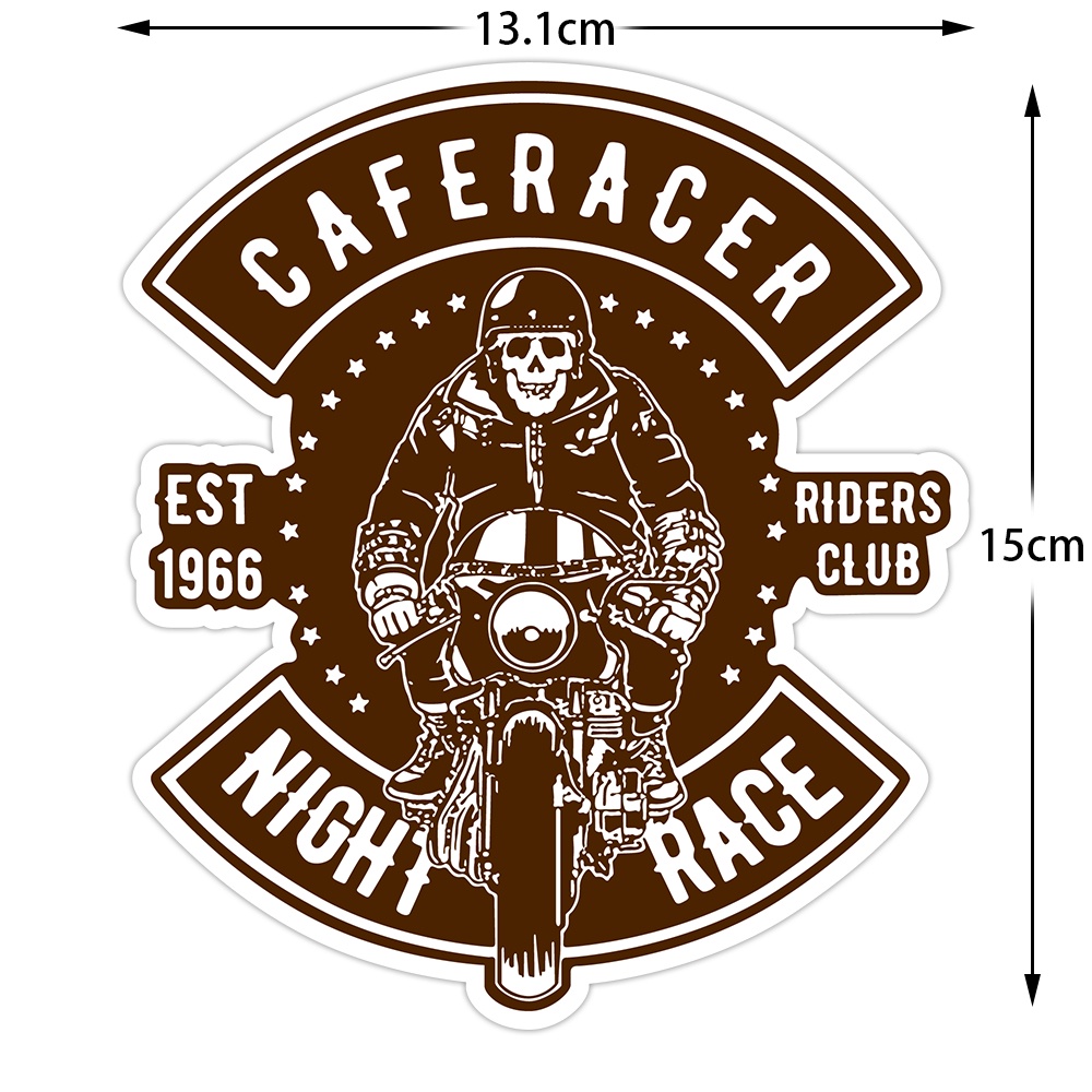 Café Racer London Retro Personality Logo Retro Knight Motorcycle Skull ...