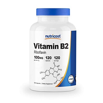 Nutricost Vitamin B2 (Riboflavin) 100mg, 120 Capsules - Gluten Free And ...