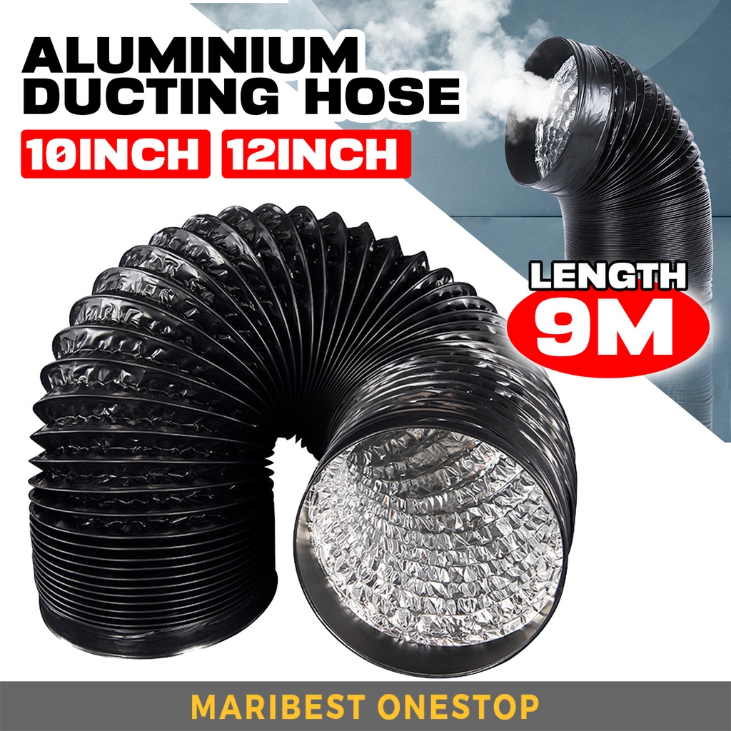 9M 10inch 12inch Flexible Aluminium Ducting Hose Thick Aluminum Foil