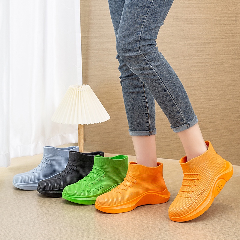 Women's rain boots, short tube fashion waterproof shoes for women