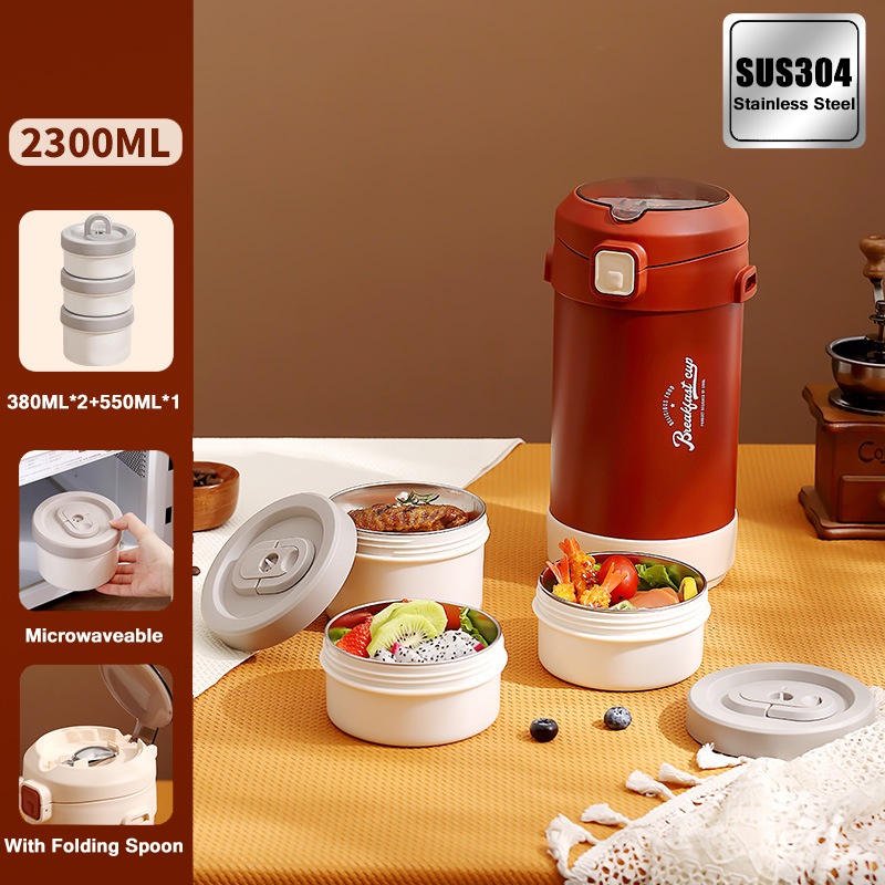 24h Insulated Lunch Box 304 Stainless Steel Microwaveable Lunch Box