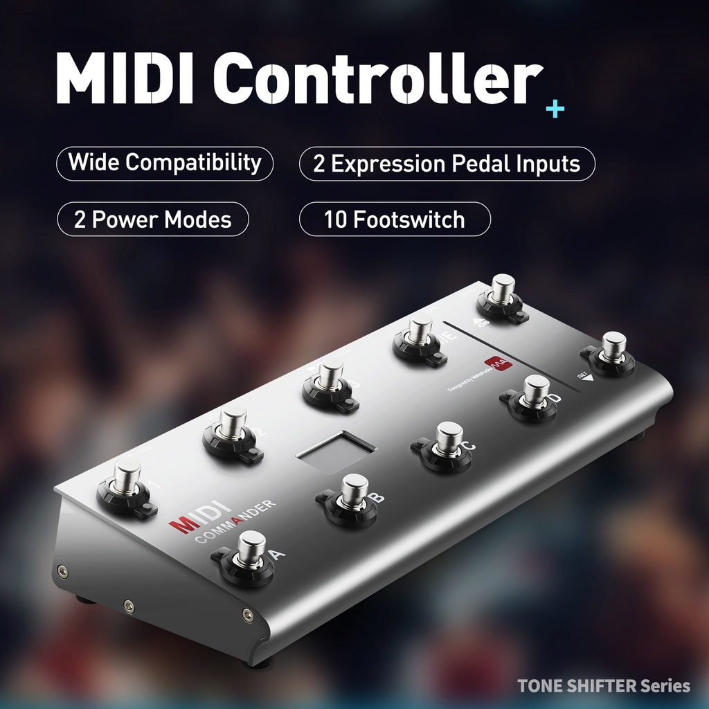 MeloAudio MIDI Commander Guitar Portable USB MIDI Foot Controller With