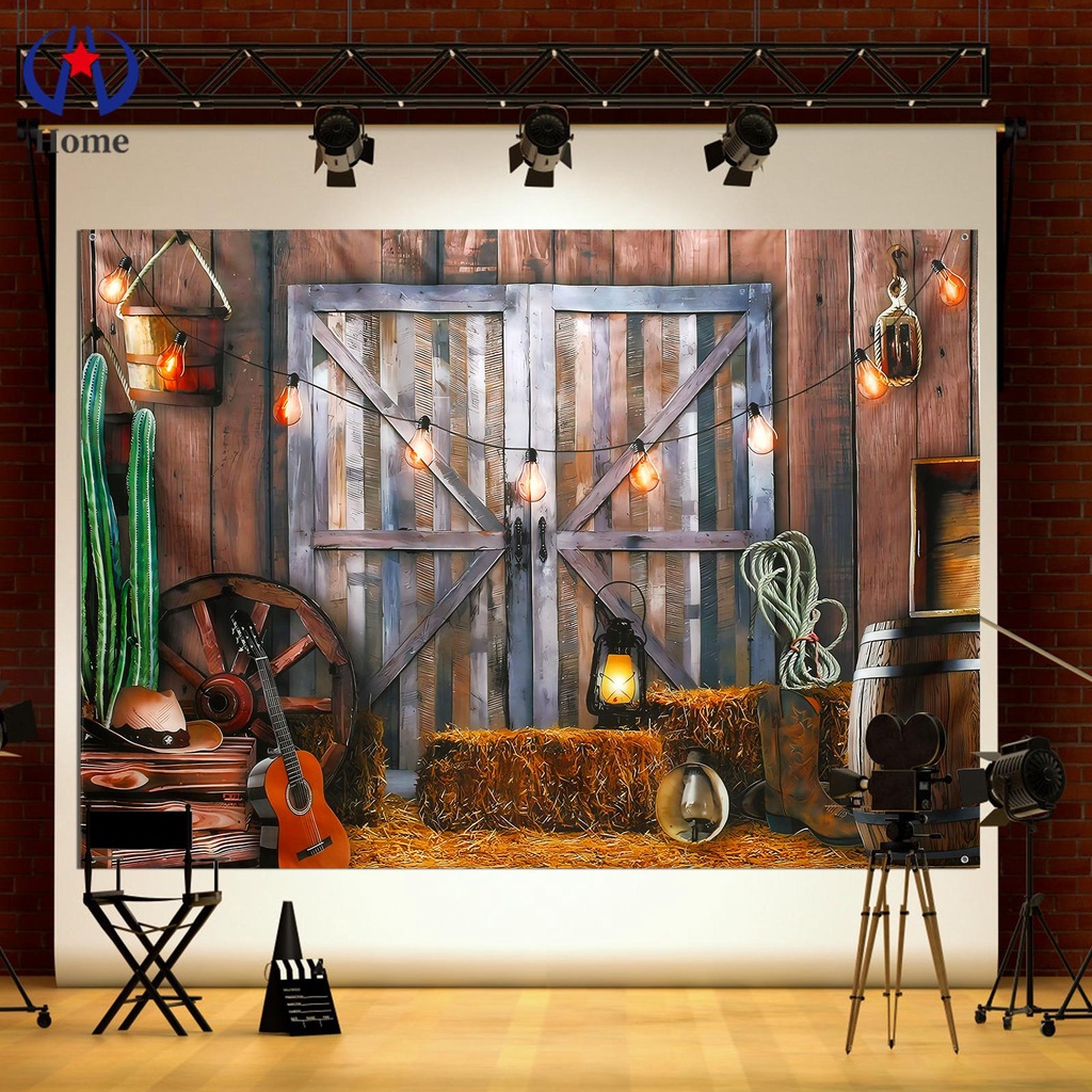 Western Cowboy Backdrop 7 x 5 FT Retro Style Western Photography
