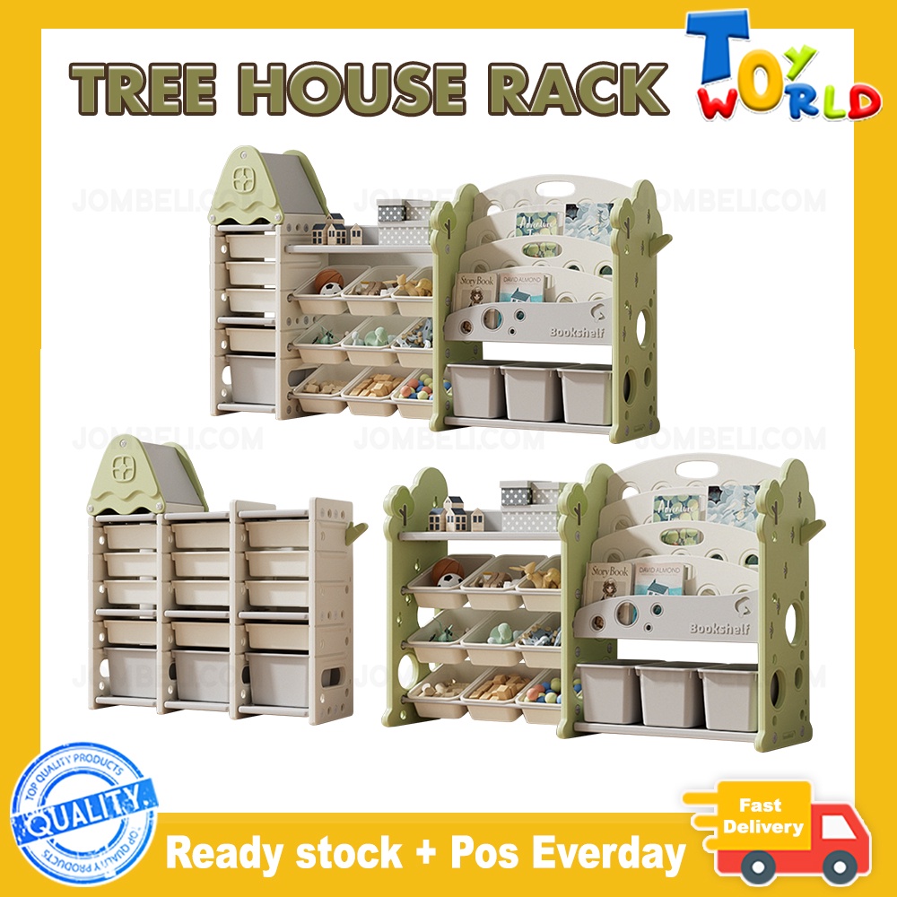 TREE HOUSE RACK Kids Storage Rack Children Storage Toy Rack Bins Multiple Sizes Shopee Malaysia