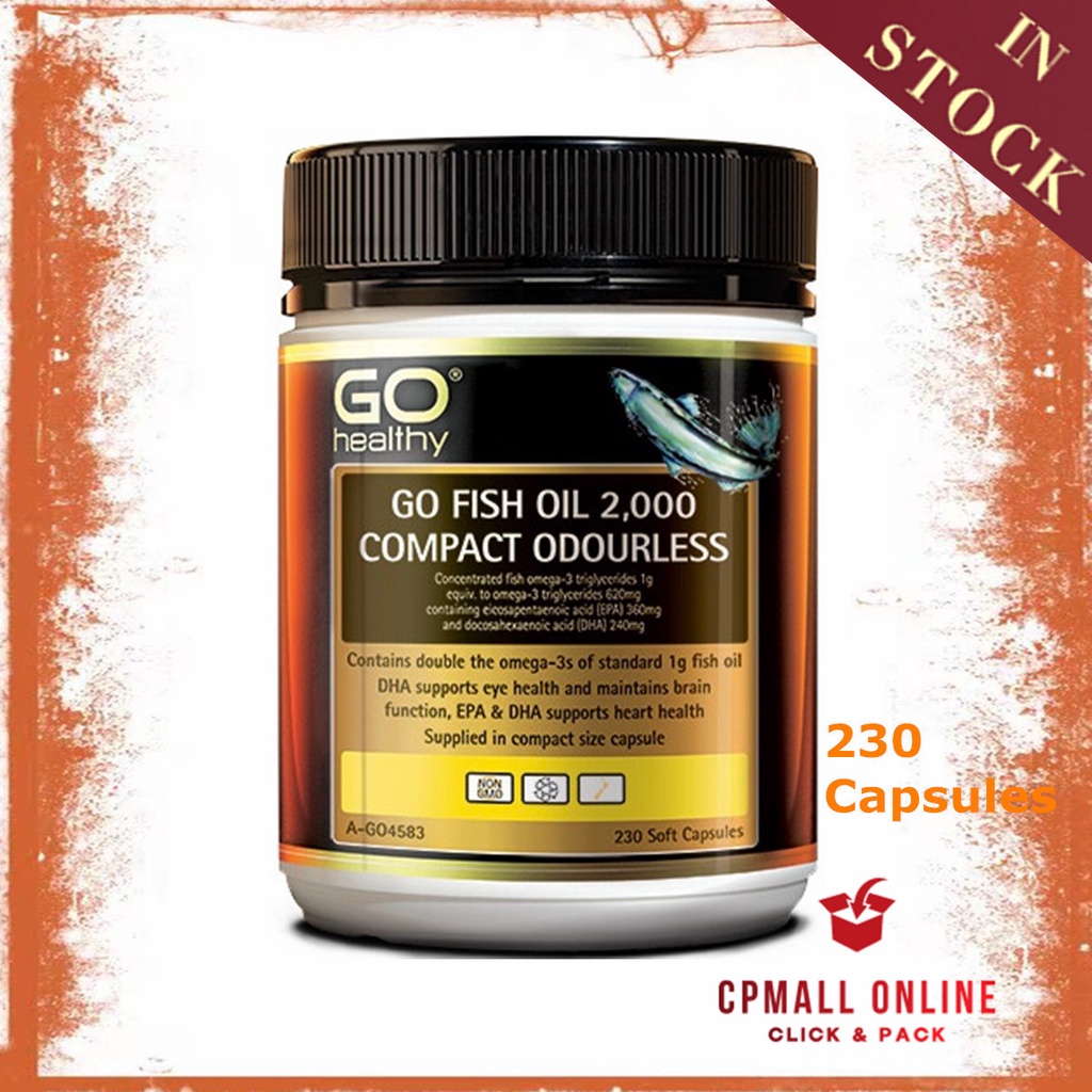 [Expiry Date 09/2026] Go Healthy 无腥深海鱼油 Fish Oil Odourless 2000mg 230