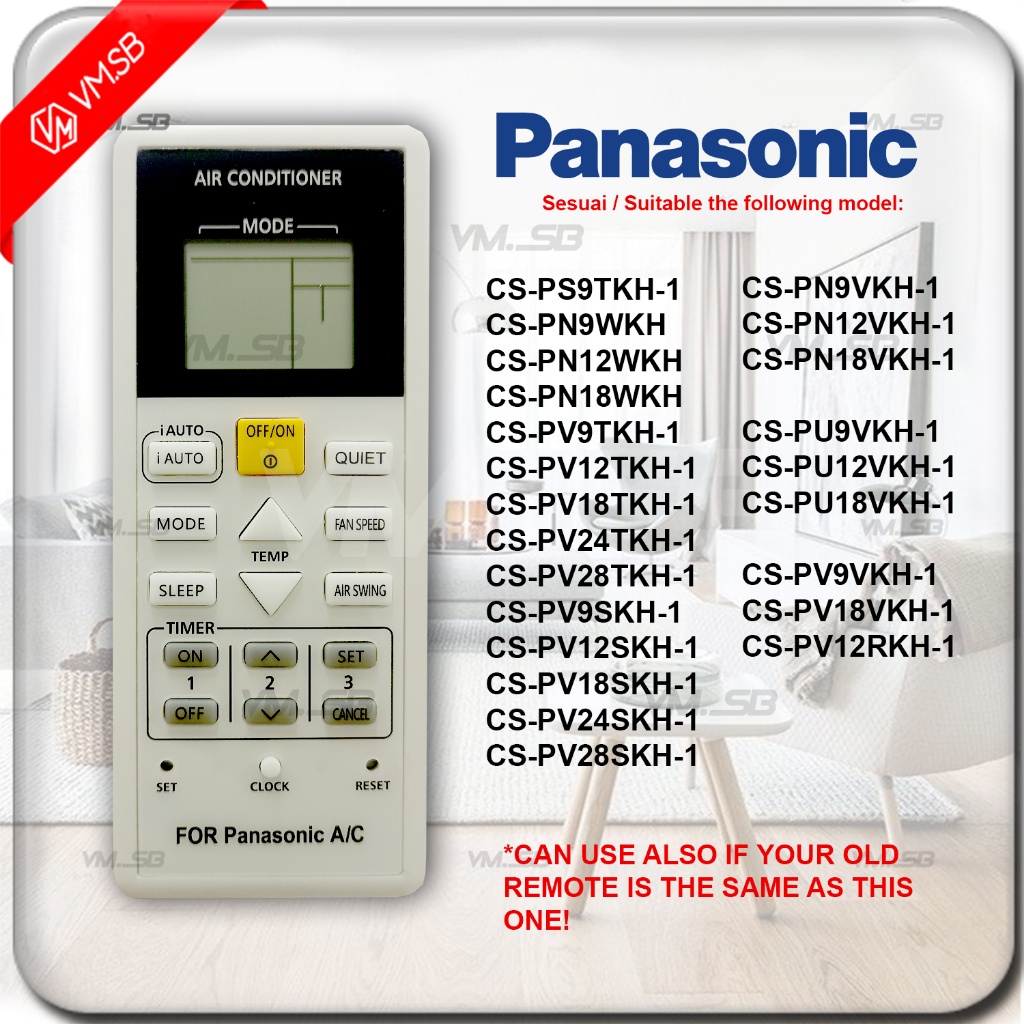 Panasonic Aircond Air Conditioner Replacement OEM Remote Control CS ...