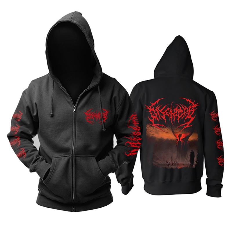 Horrible Disentomb Zipper Sweatshirt Rock Death Demon Nice Soft Warm Hoodies Heavy Metal Punk Fleece Pullover Outerwear Shopee Malaysia