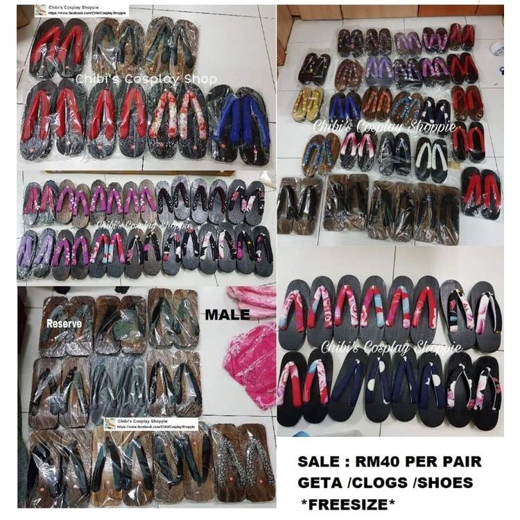 Japanese traditional shoe geta wooden slipper wooden shoe freesize ...