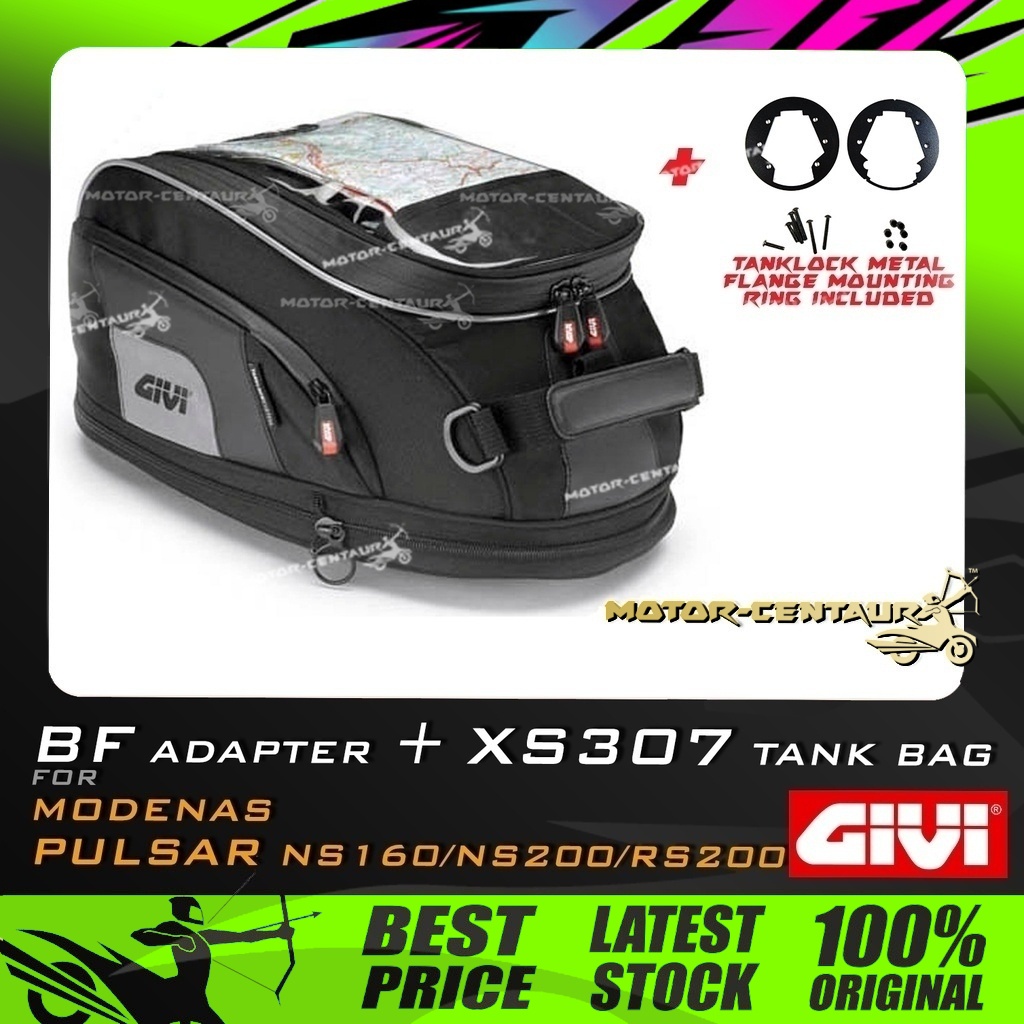 SET KOMBO BEG GIVI XS307 TANKLOCK TANK BAG + MODENAS PULSAR NS200