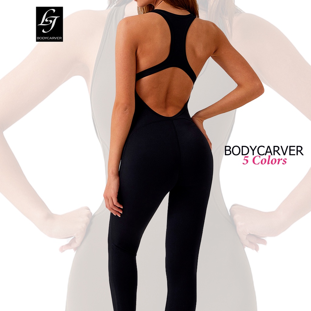 BODYCARVER 23ss Onepiece Yoga Jumpsuit Women Builtin Bra Dancing Gym