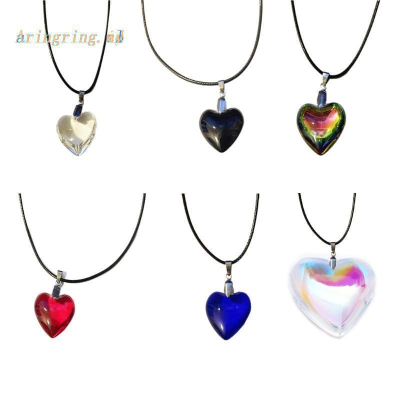 ARIN Color Heart Wax Line Collarbone Chain Korean Student Adjustable ...