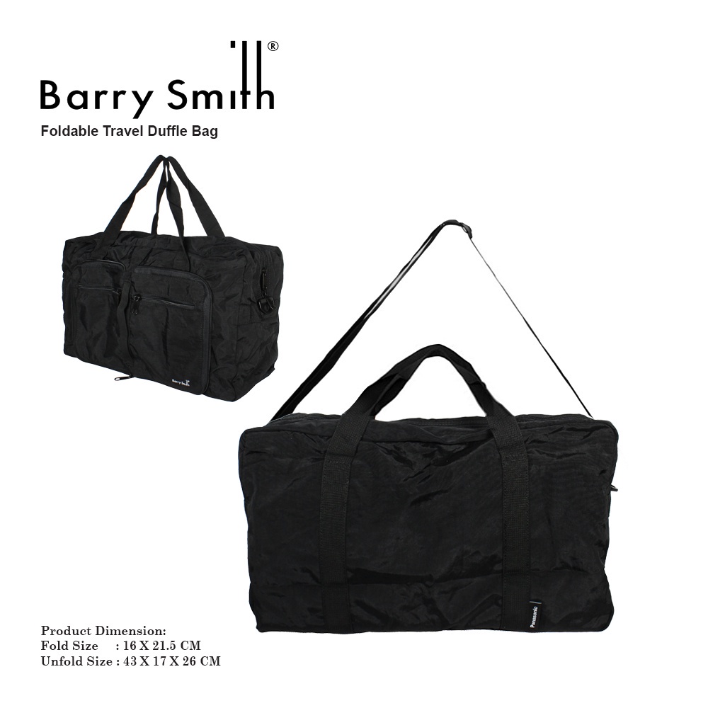 Barry Smith Foldable Travel Duffle Bag Red Black Shopee Malaysia