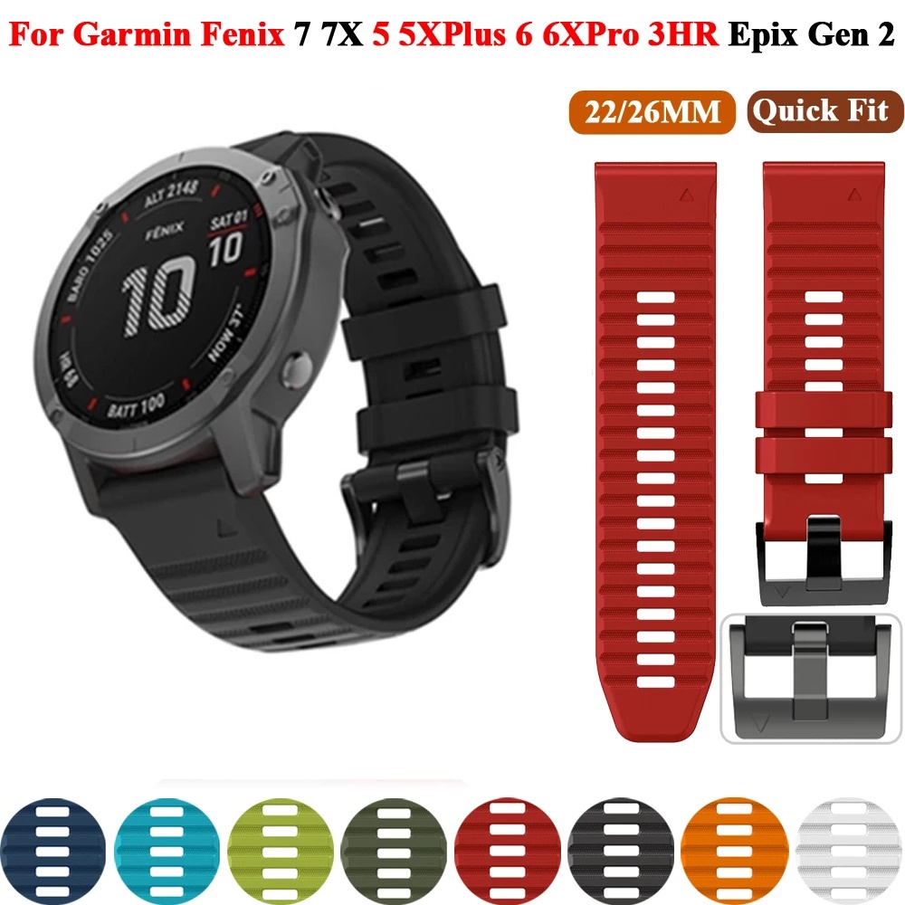 Bracelet Silicone 22 Mm Pour Garmin Fenix 7 / 6 / 5 / Forerunner 945 / 935 – Bande Confort Respirante Homme Femme