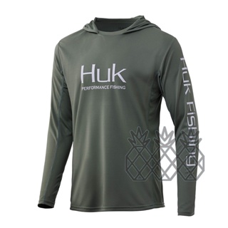 HUK fishing shirt Performance Fishing Hoodie Sunblock Shirt Sun Shield Long  Sleeve Shirt UPF50 Dry Fit Quick-Dry Fishing Jersey