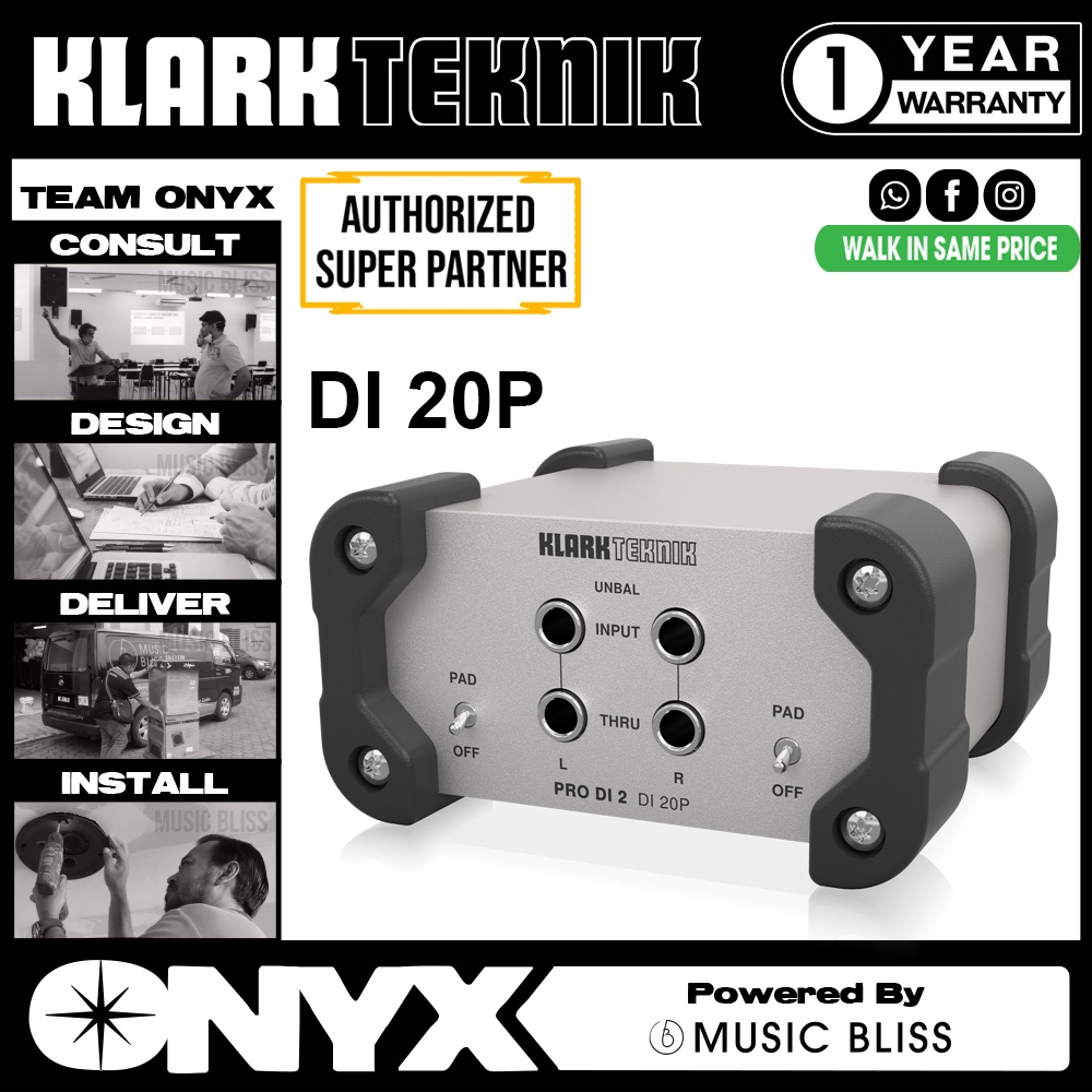 Klark Teknik DI 20P Passive Stereo DI Box with Midas Transformer and