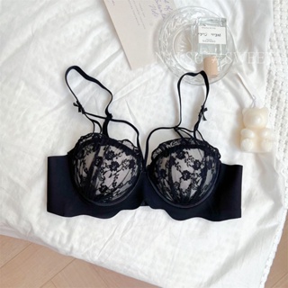 Underwear Women Bra Black Lace Bra ，without Steel Ring, Small Breast  Ladies， For Four Seasons Daily Wear (Color : Beige, Size : 32A) at   Women's Clothing store