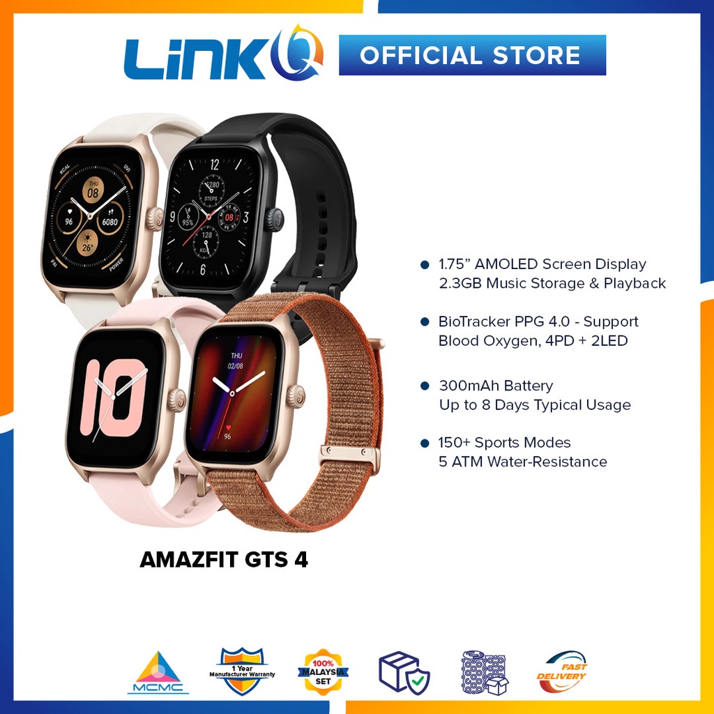 Amazfit GTS 4 Smartwatch Original 1 Year Warranty by Amazfit