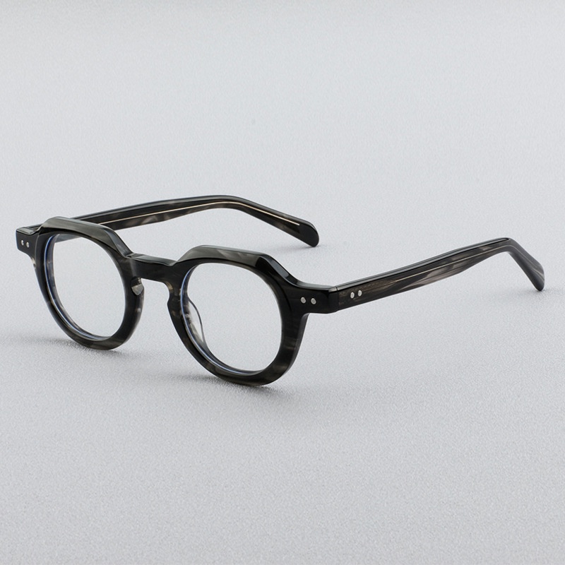 New Style Plate Glasses Vintage Frame Flat Men Women Myopia | Shopee ...