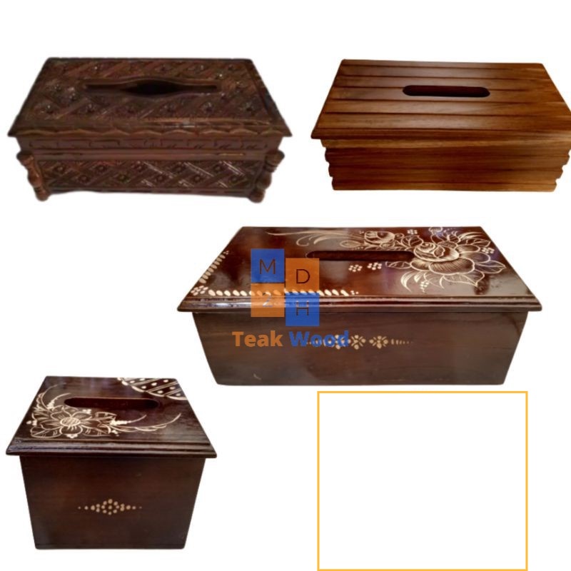 KAYU Md2h Teak Wood Tissue Holder/Teak Wood Tissue Box Shopee Malaysia