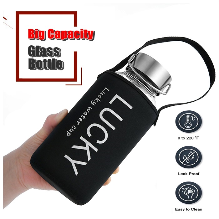 UltraPortable Glass Water Bottle The Perfect Companion for Men with a