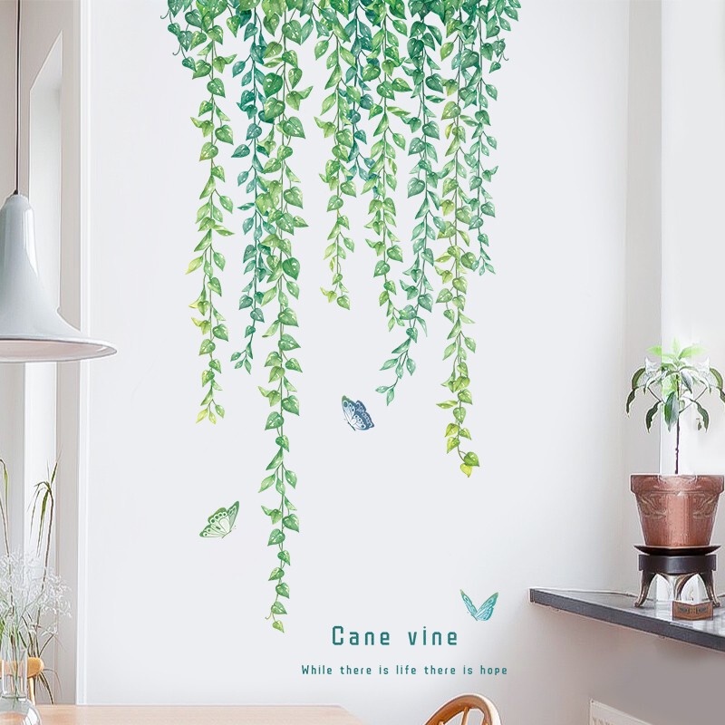 【Ready Stock】【Zooyoo】Green leaves selfadhesive wall stickers room