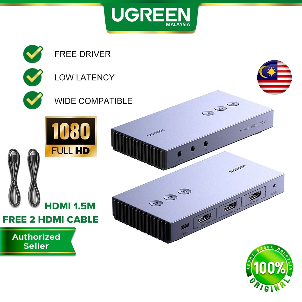 UGREEN Dual Video Capture Card HDMI 1080 Video Grabber Box for PC