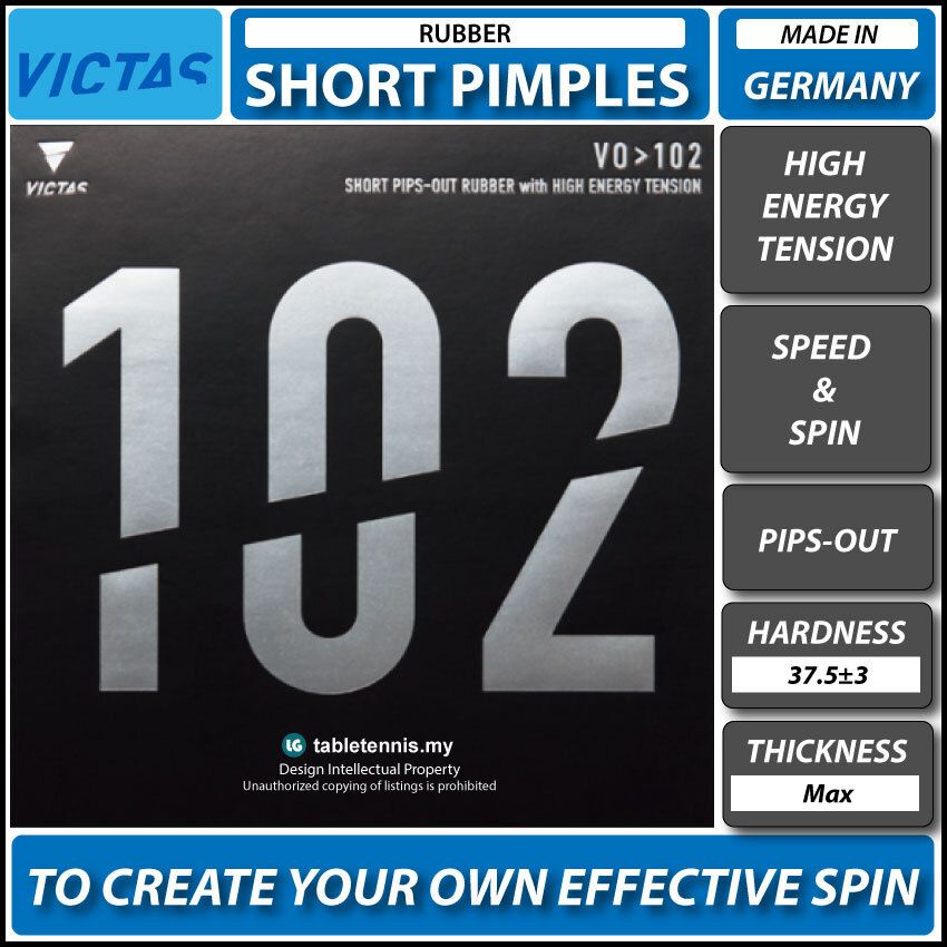 Victas VO 102 Short Pimples Table Tennis Rubber Made in Germany