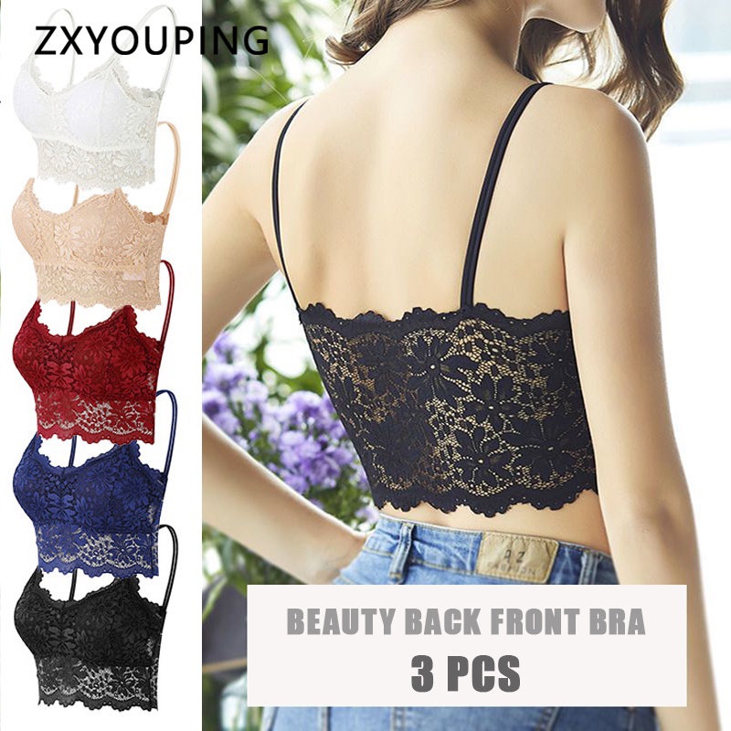 ZXYOUPING 3 PCS Lace Bralette Tube Bra for Women Plus Size Seamless ...