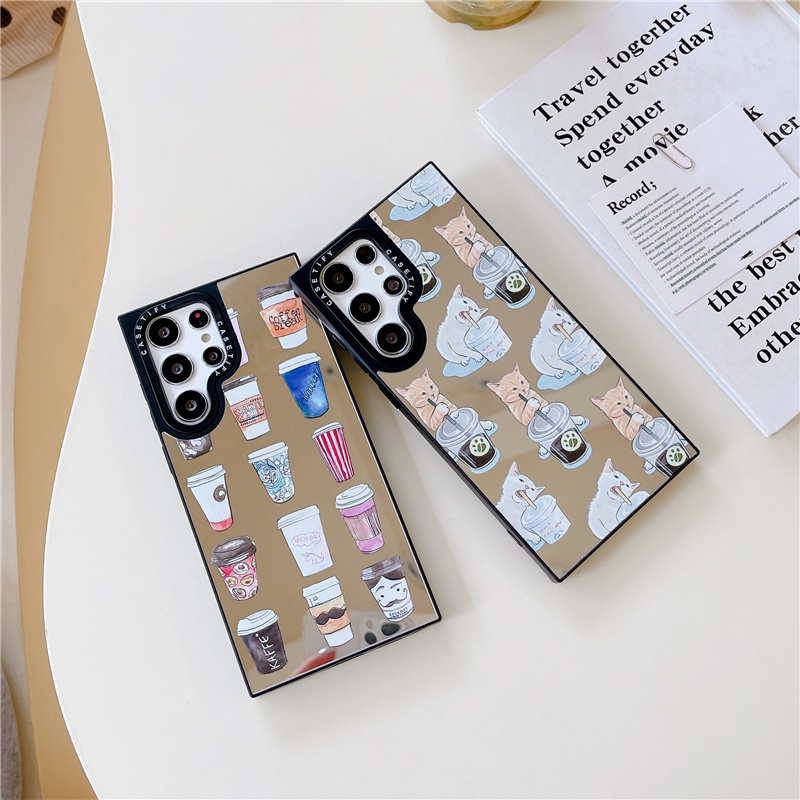 Samsung Galaxy S23 Ultra S23 Plus S23 S22 Ultra Phone Case New Tify【the Cat Drinks Coffee