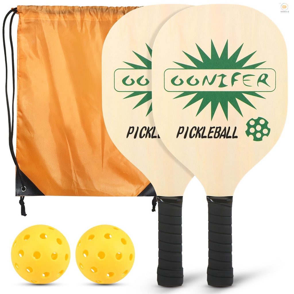 Wood Pickleball Paddle Set Light Weight Pickleball Paddles with Carry