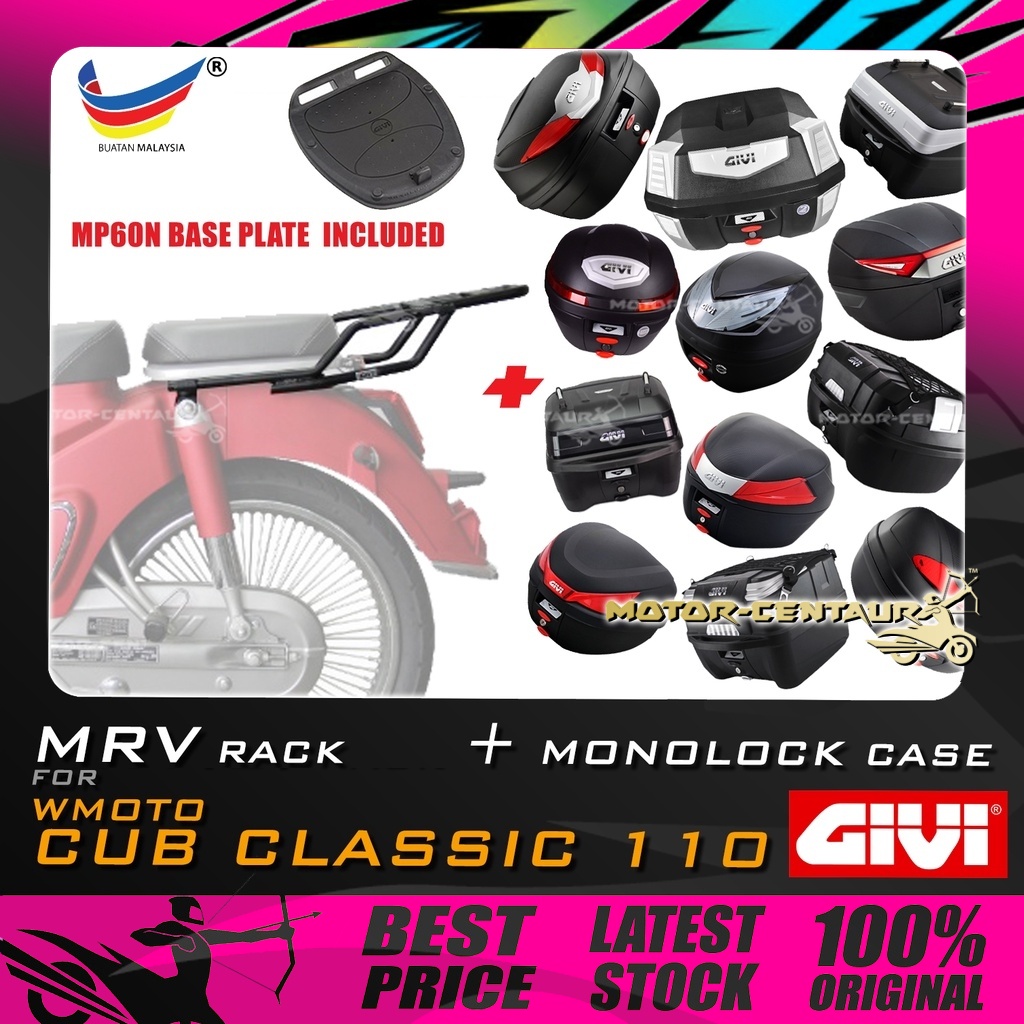 GIVI WMOTO CUB CLASSIC 110 MV/MRV MONORACK ADVANCE RACK | Shopee Malaysia