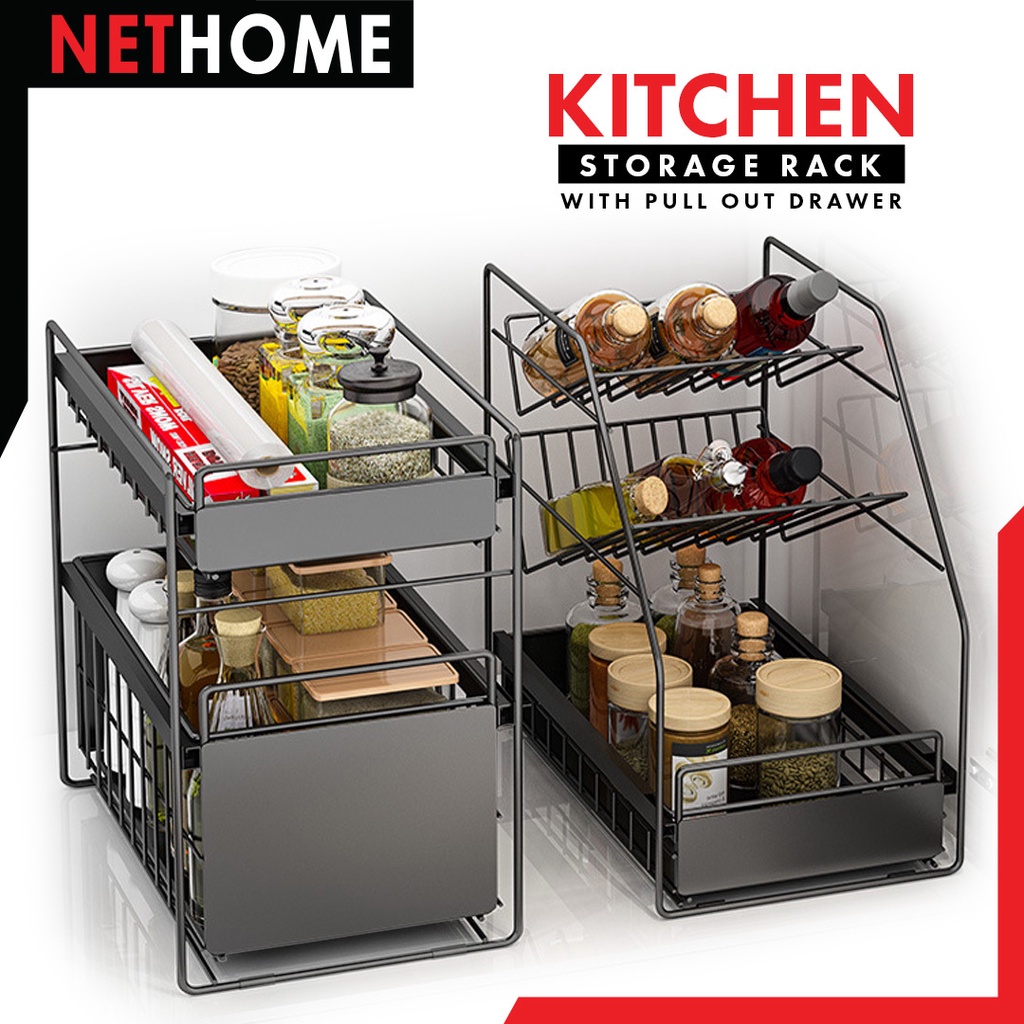 Tier / 3 Tier Space Saving Kitchen Top Storage Rack With