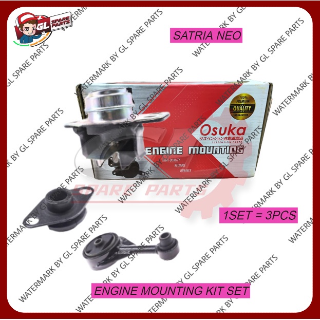 ENGINE MOUNTING SET PROTON SATRIA NEO ENG MTG KIT SET (OSUKA) 1SET=3PCS ...