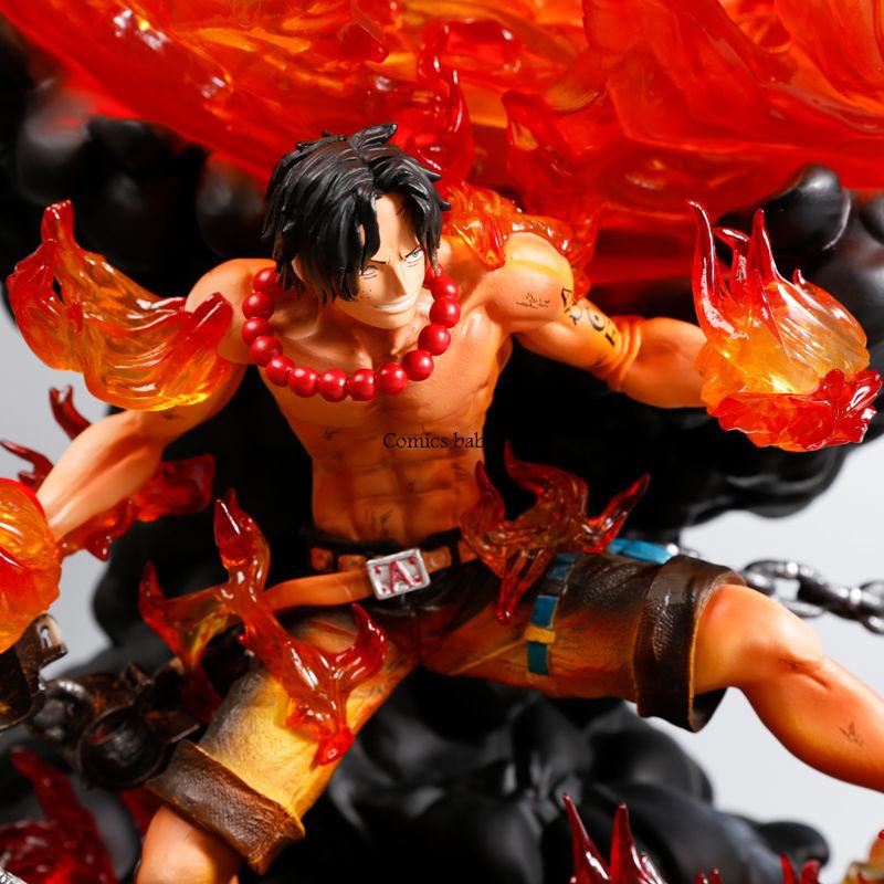 ONE PIECE Ace Figure GK 56cm MX Big Flame Ring Yandi Fire Fist Super ...