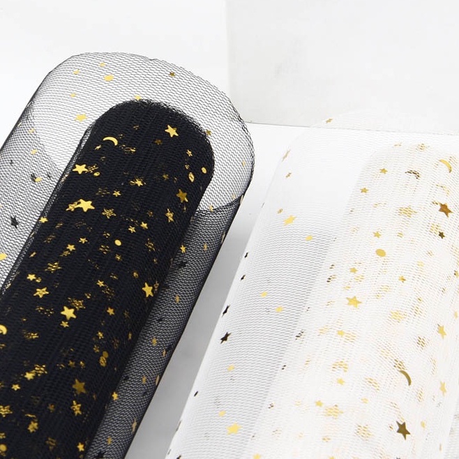 Star and moon gauze flower wrapping paper Flower Bouquet Lace Gauze