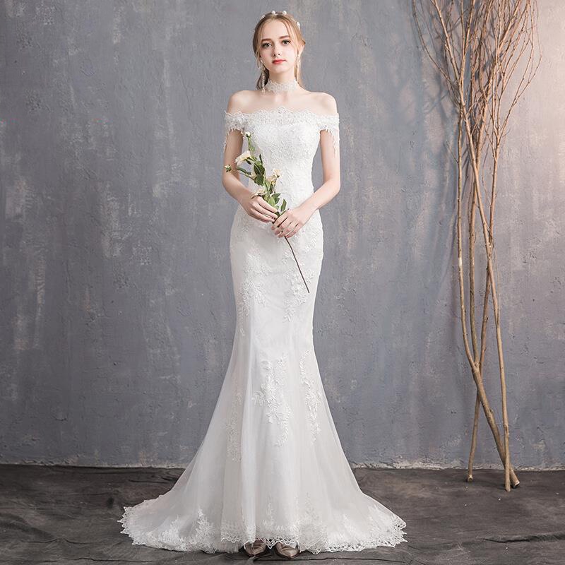 Lace wedding dress new fashion bride seaside lawn wedding honeymoon wedding dress Shopee Malaysia