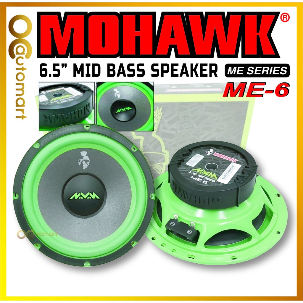 Mohawk ME SERIES 6.5” inch Bass Mid 120w Car Speaker Spk Kereta Spiker ...