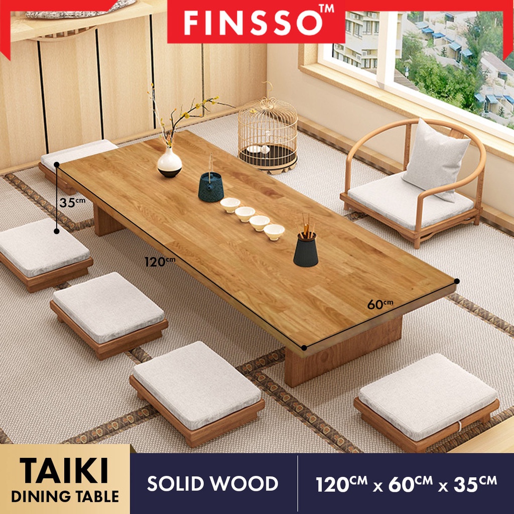 FINSSO Japanese Solid Wood Dining Table/ Full Solid Wood Japanese