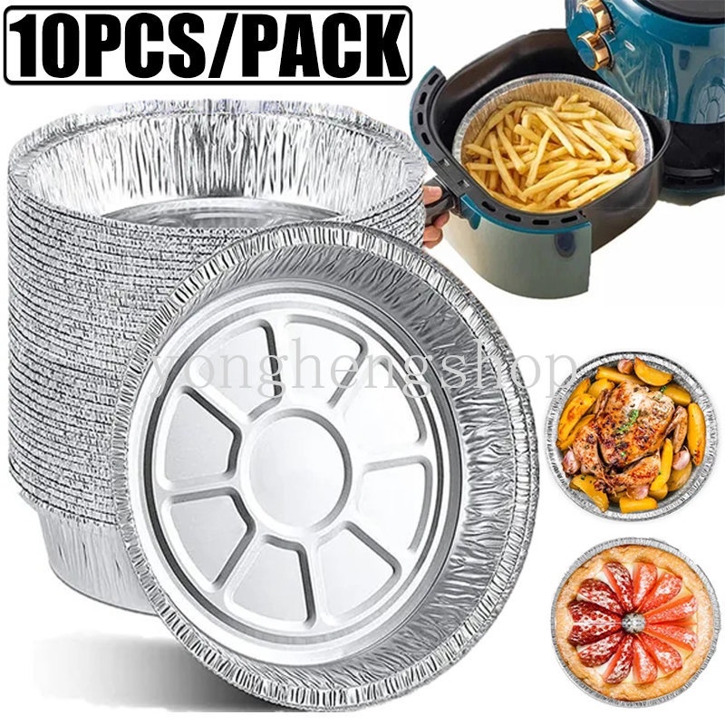 10pcs/set Disposable Air Fryer Aluminum Foil Liner Steamer Mat Non