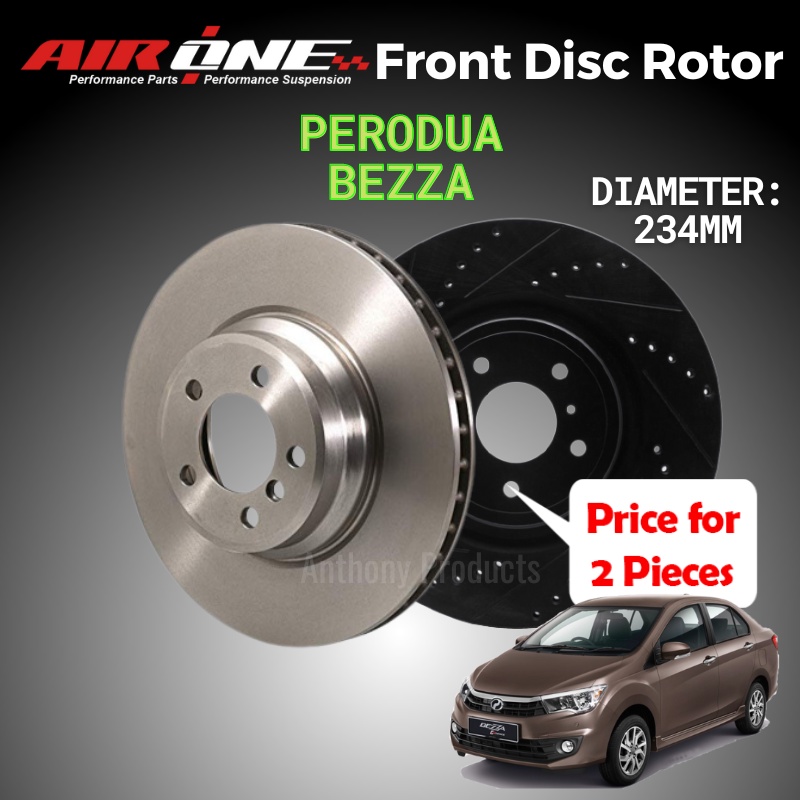 AIRONE Perodua Bezza Front OE Sport Brake Disc Rotor Racing (234mm) (2