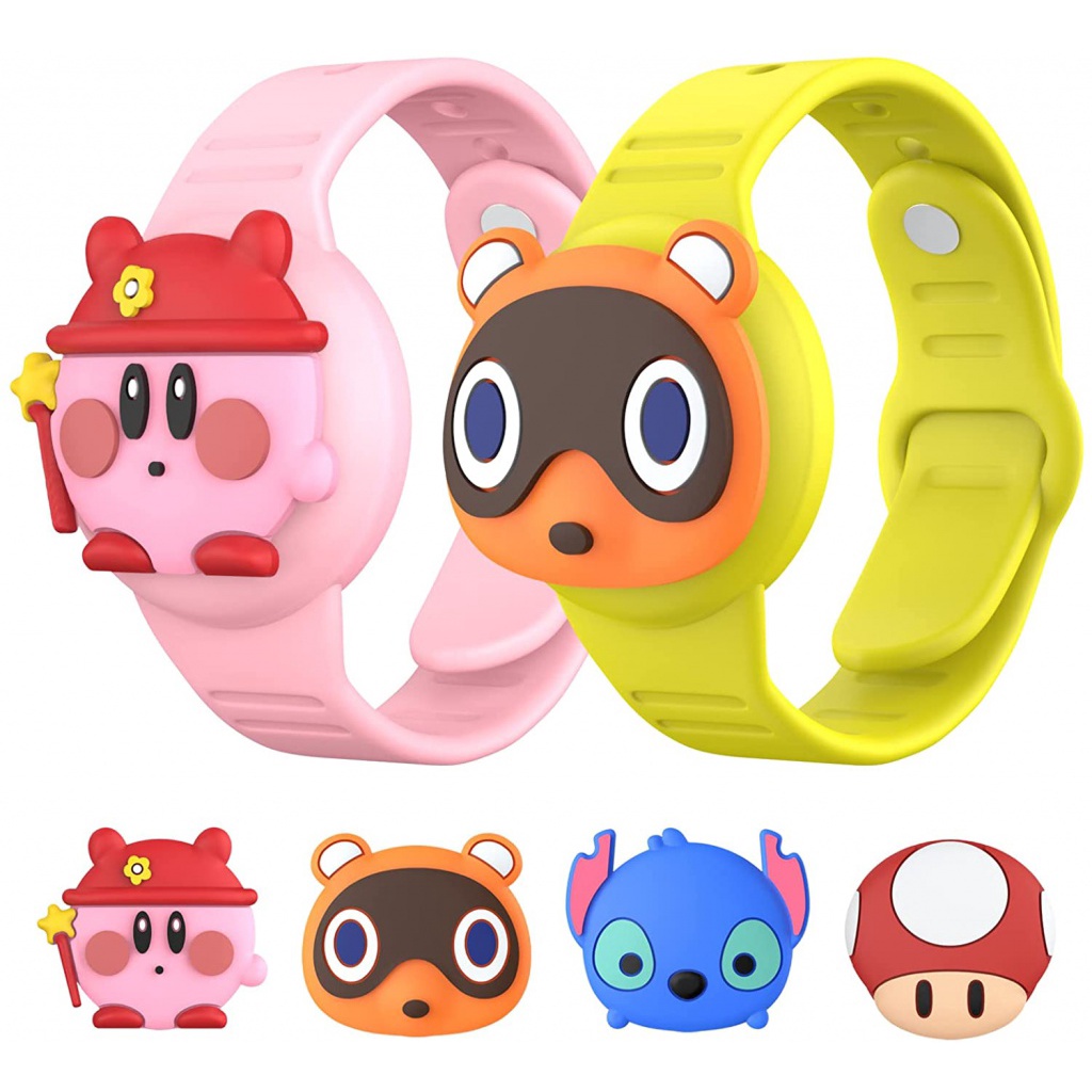 2 Pack Cute Cartoon AirTag Holder For Kids 8 Pcs
